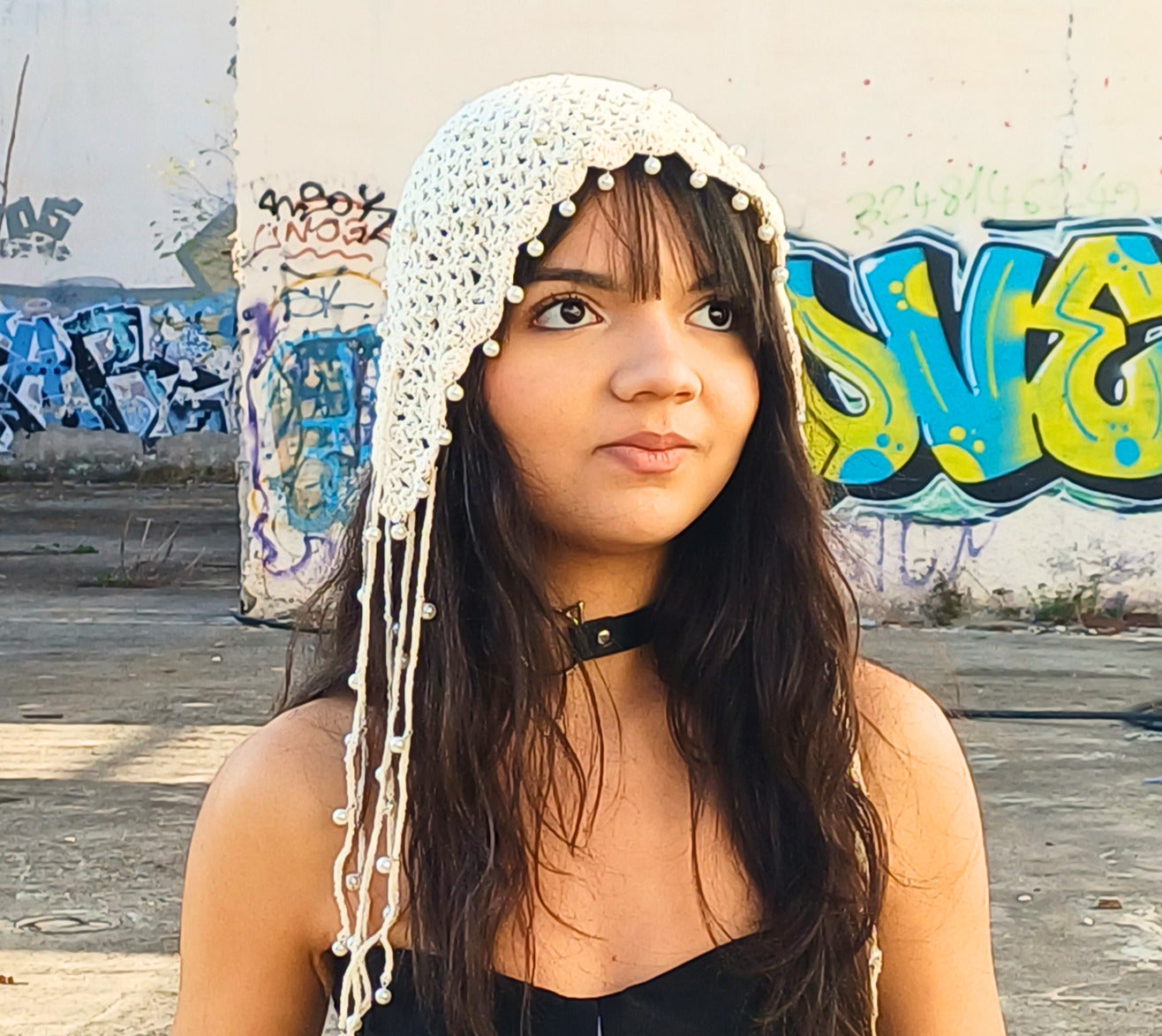 Cappello Uncinetto con Perle