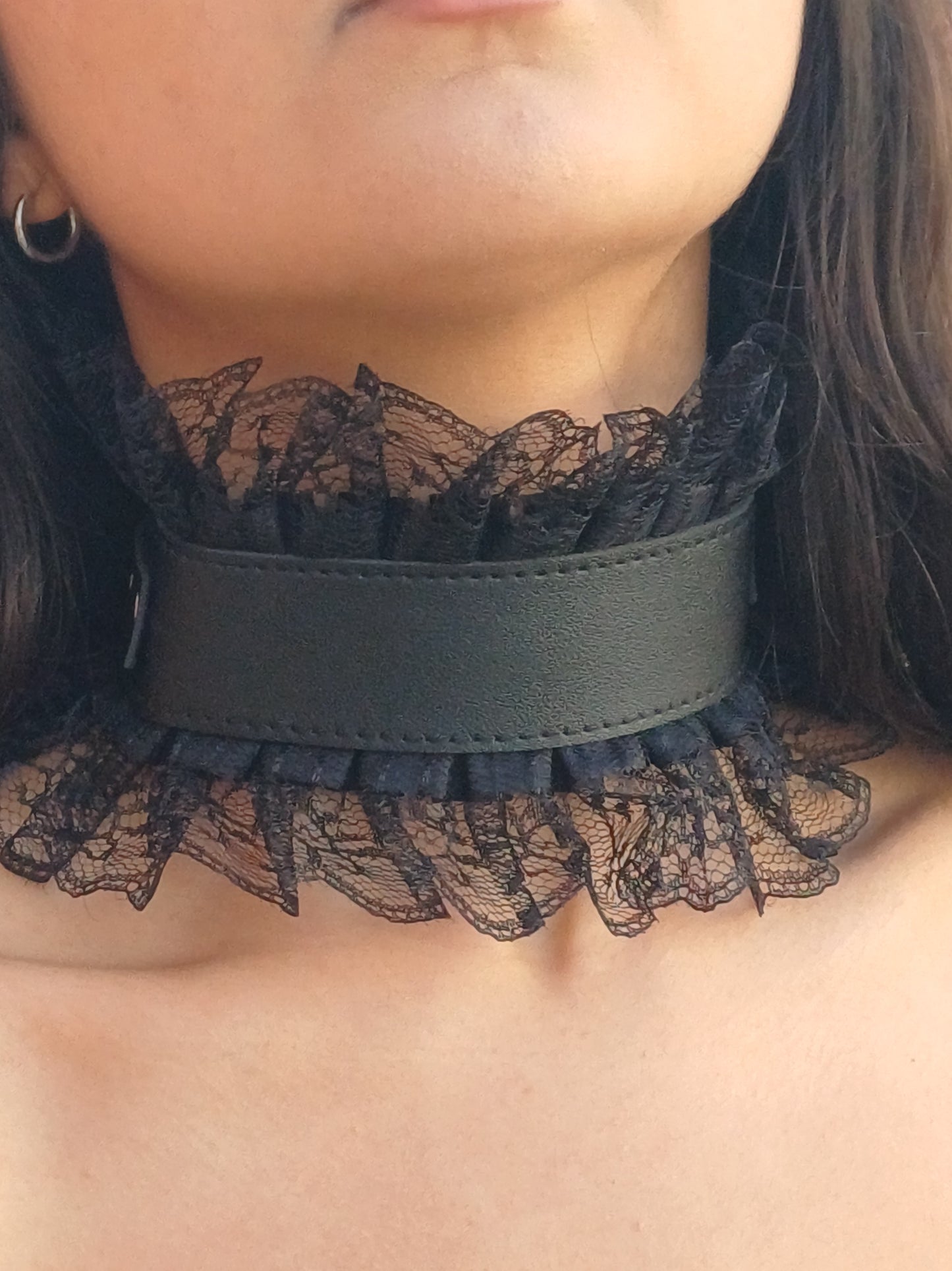 Choker Pizzo e Ecopelle