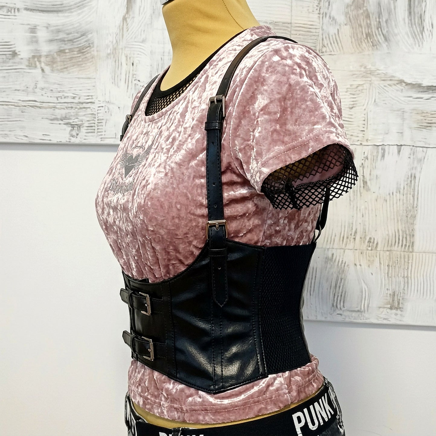 Corsetto con Bretelle Gotico Nero