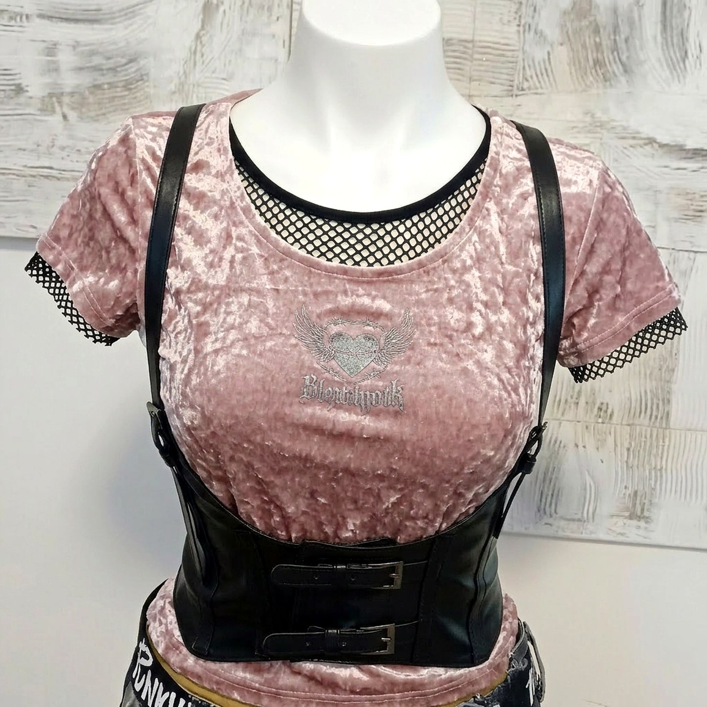 Corsetto con Bretelle Gotico Nero