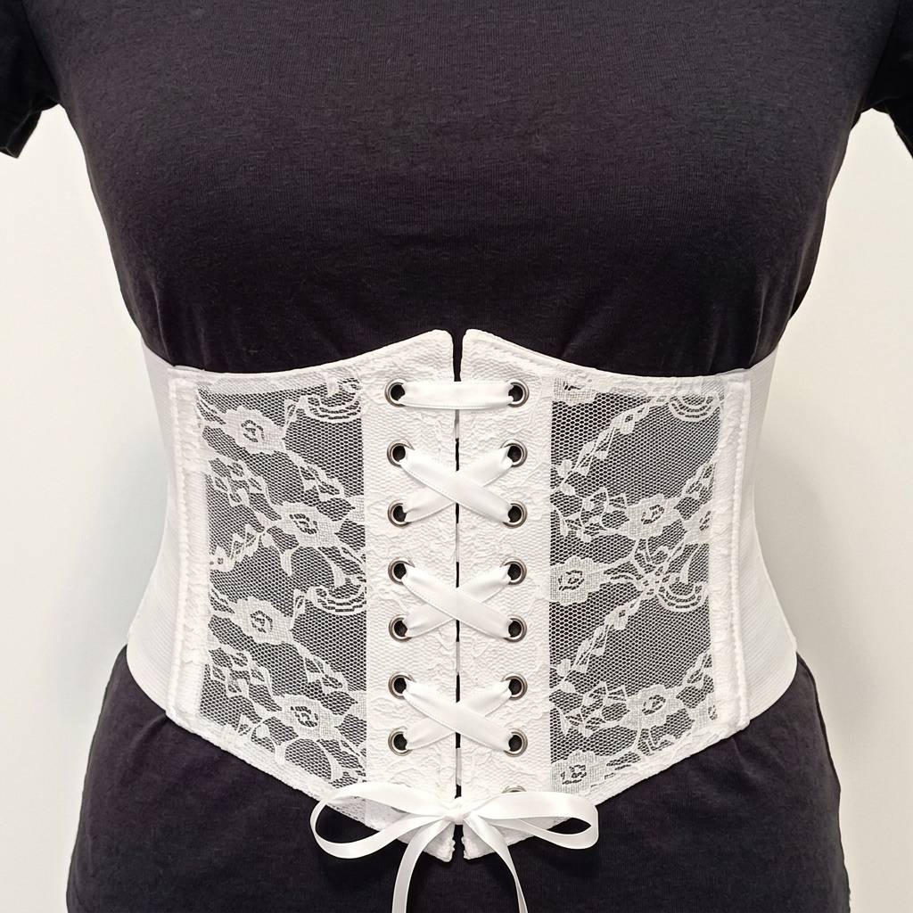 Bustier Bordeaux con Pizzo Nero e Lacci – Top Gotico