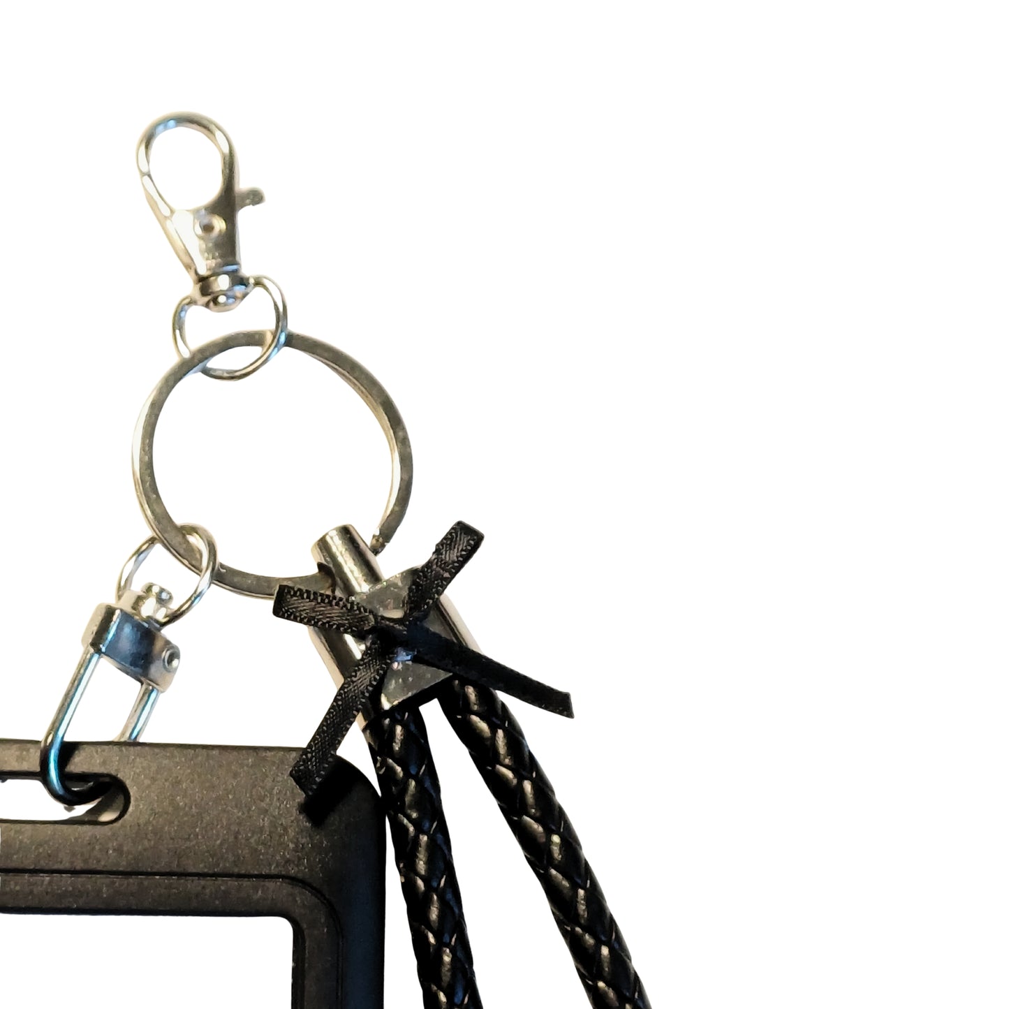 photocard holder nero dettagli del fiocchetto coquette