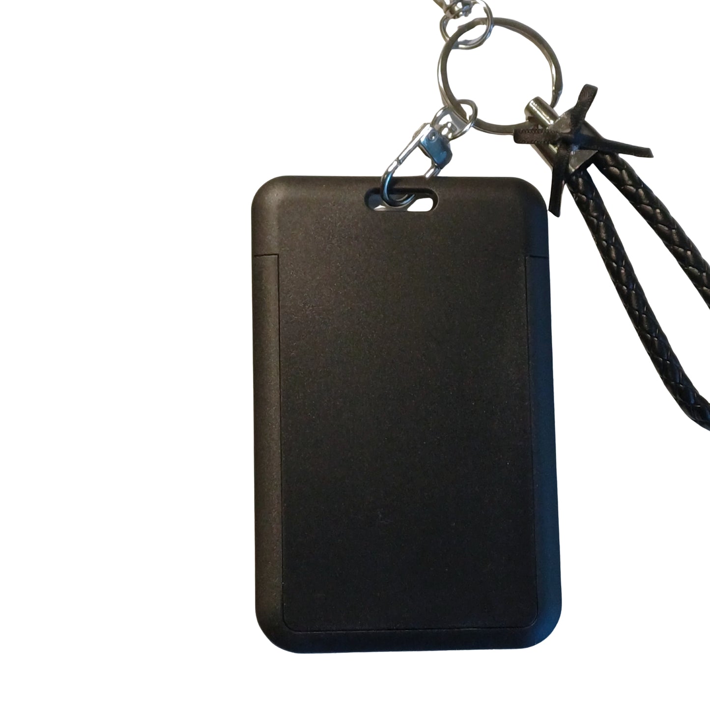 photocard holder nero in plastica con fiocchetto coquette